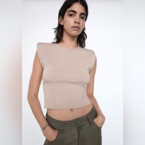 Brand new Zara Knit Top with Shoulder Pad